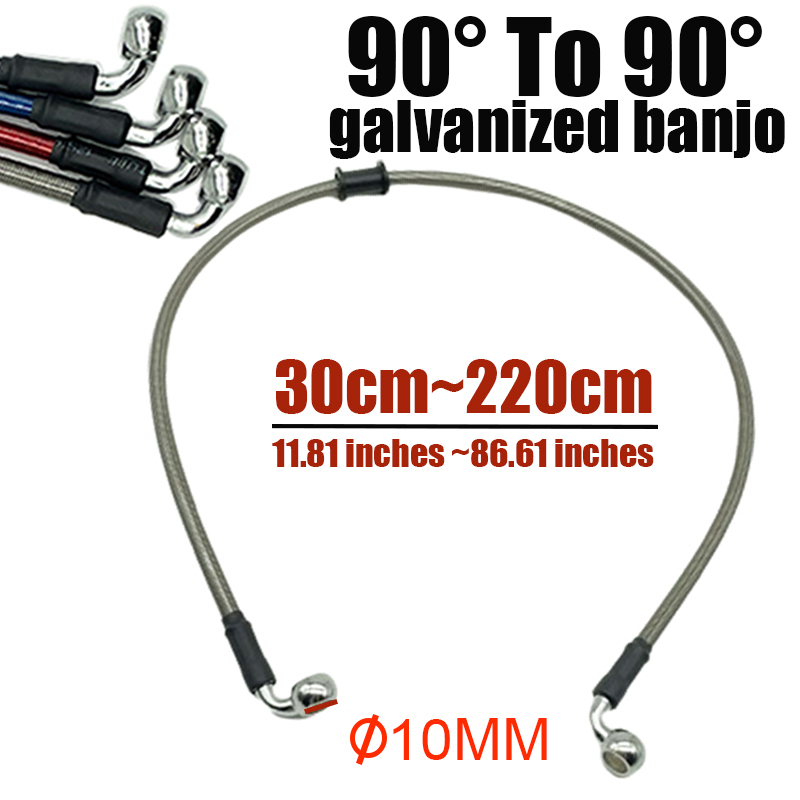 Motorcycle Brake Cable - 10Mm 90 Graden Motorfiets Crossmotor Gevlochten