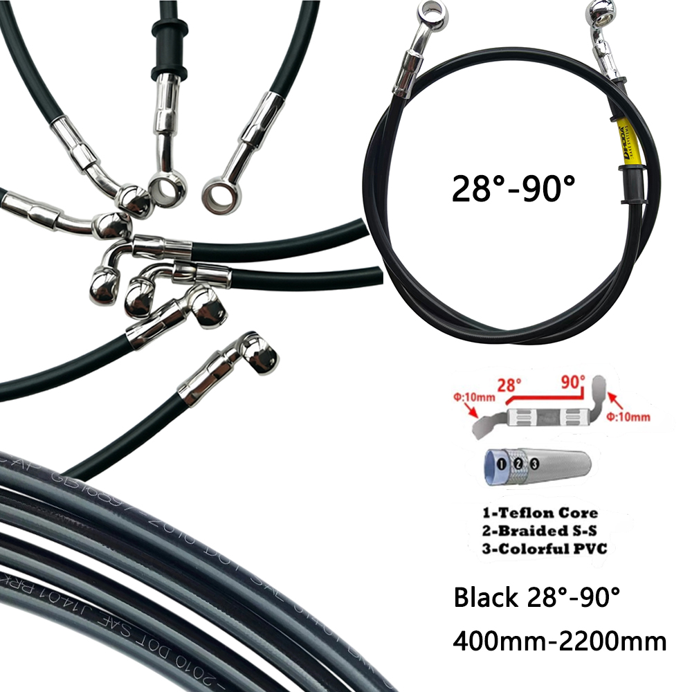Brake Line Motorcycle - Zwart 28 ° -90 ° Hydraulische