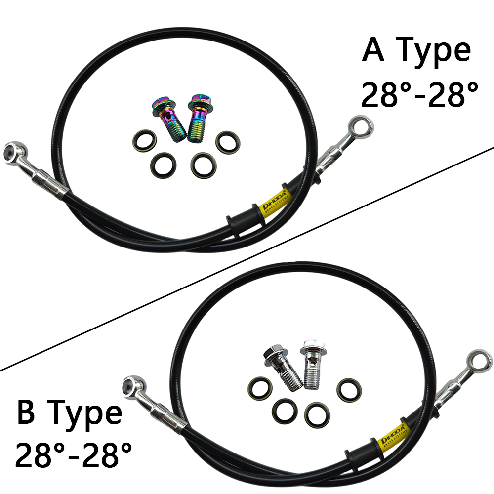 28 ° -28 °   Zwart Gevlochten  - Brake Line Motorcycle recensie en prijs