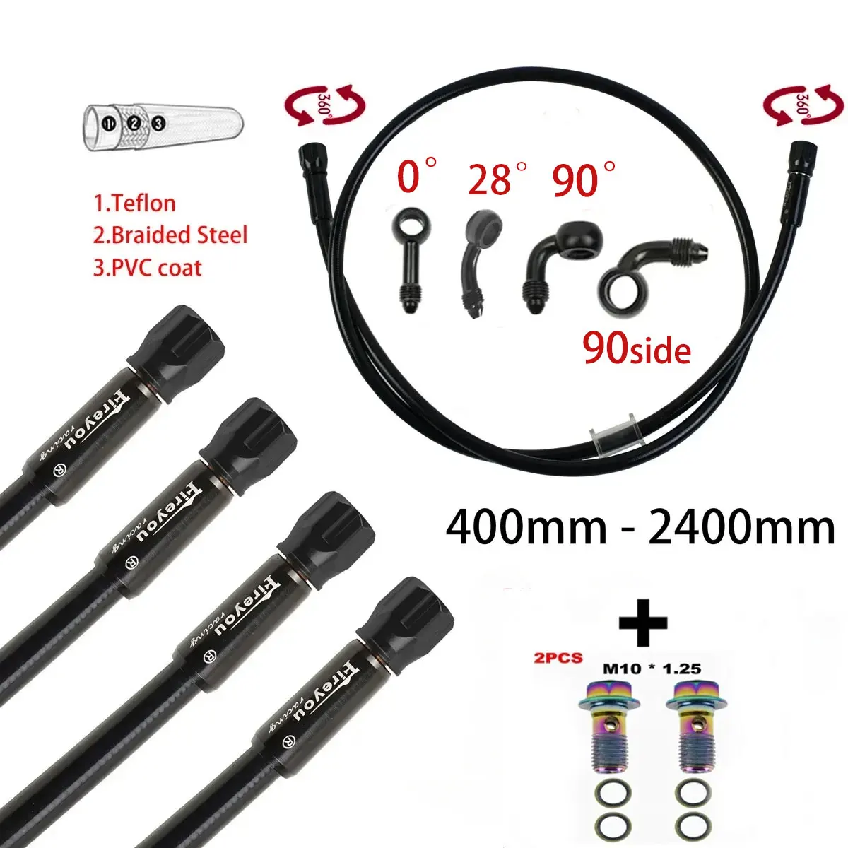AN3 Gevlochten remslang motorf - Brake Line Motorcycle recensie en prijs